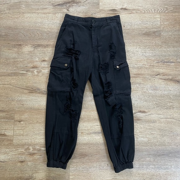 LF Pants - LF Distressed Cargo Joggers